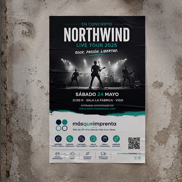 Cartel de concierto de ejemplo para impresión en tamaño A2