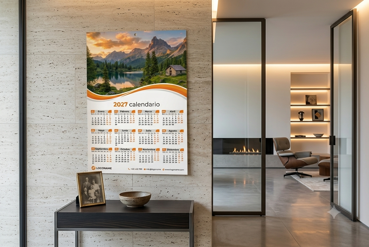 calendario pared una hoja año 2027